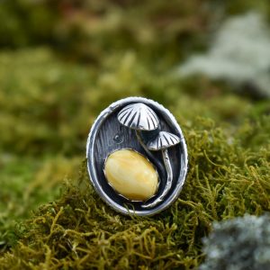 Woodland Teatime Mushroom Stone Ring
