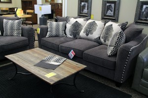 Foothills Family Furniture stocks couches manufactured in California.