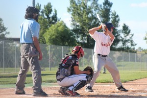 Gabe Carlson "slugs" for the Federal Way Knights. 