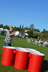 Test your beer pong skills during the Tumwater Artesian Brewfest.