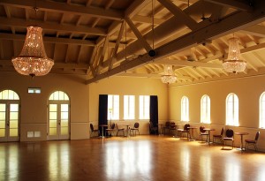 The ballroom at Northwest Costume has been restored to preserve it's 1920s charm. 