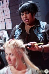 Stylist Najah Monique Todd works with a client to create the perfect look. Photo courtesy of Gobo Photography.