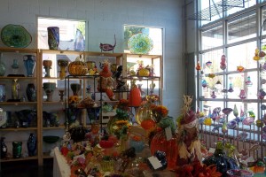 The Tacoma Glassblowing Studio features art made by their artists as well as local Tacoma artists.