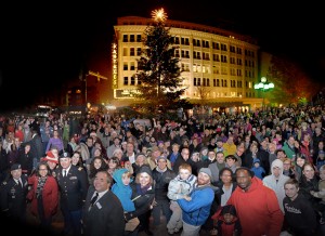 Small Business Saturday kicks off the night before with Tacoma's annual tree lighting at Pantages Theater. Photo credit: Broadway Center for the Performing Arts.