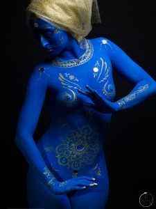 Blue Goddess is an example of one of Jensen's full body painting projects. Photo credit: Suyama Images. 