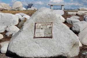 Interpretive signage on the Tacoma Chinese Reconciliation Park that tells the history of the Chinese expulsion in 1885.