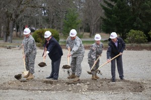 Golden shovels were used to break ground on the new Pierce County Readiness Center at Camp Murray.