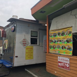 Order at the truck window at Taqueria Los Torres, then take your food to-go, eat at one of their parking lot tables, or dine indoors at the adjoining building.