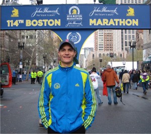 Dr. Tony Agtarap has run the Boston Marathon three times, his most recent finish in 2013.