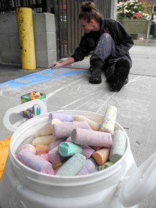 Suzy Fountaine went to Frost Park Chalk Off’s season opener to get ideas for her Bonney Lake Street Art Project.