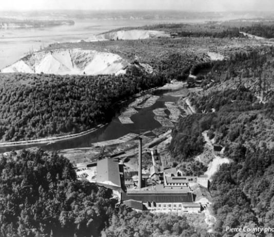 Timber operations at Chambers Bay circa 1940