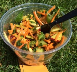 Happy Belly's Curried Carrot and Cranberry Salad is as colorful as it is flavorful.