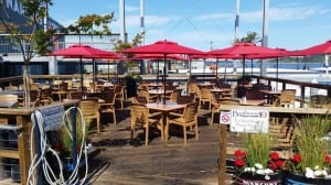 The deck at Boathouse 19 is the perfect pitstop for outdoor grub, dockside.
