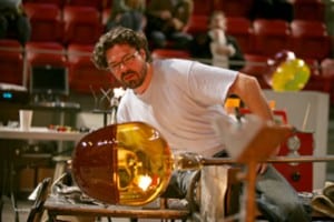 John Kiley working in the Museum of Glass Hot Shop; Photo courtesy of Museum of Glass.