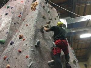 Writer RC Victorino takes to the wall for the first time. Photo credit: Jennifer Victorino.