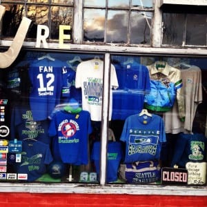 Seahawks fans with vintage style can stock up on retro memorabilia and gear at Pure Vintage in Tacoma. Photo courtesy: Pure Vintage Tacoma.