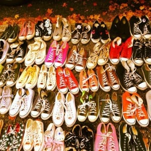 In addition to a massive selection of vintage leather boots, visitors of Pure Vintage Clothing's Tacoma storefront or Etsy shop can discover a colorful world of Converse sneakers, too. Photo courtesy: Pure Vintage Tacoma.