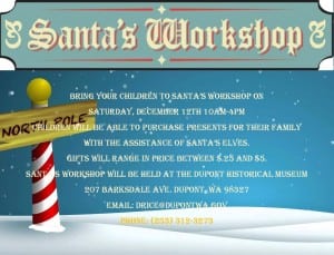 Fundraiser: Santa's Workshop @ DuPont Historical Museum | DuPont | Washington | United States