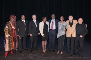 "Buffalo Soldiers" star Danny Glover poses with members of Tacoma's Buffalo Soldiers Museum. Photo courtesy: Buffalo Soldiers Museum.