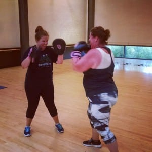 Pink Gloves Boxing focuses on mitts and heavy bag — no contact boxing here! Photo credit: Michelle O'Brien.