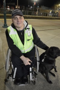 Dakota, a service dog and honorary station agent at Puyallup’s Sounder Station, is trained to respond to commands in English, sign language and Hawaiian.