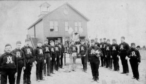 Tacoma's Alert Hose Co. No. 2 volunteer firefighting company, in uniform, were photographed on Aug. 8, 1885 as they prepared to join the funeral parade to be held that day for former President Ulysses S. Grant. Photo courtesy: Tacoma Public Library. 
