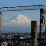 Mount Rainier and Murray Morgan Bridge