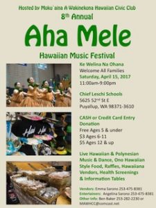 8th Annual AHA MELE Hawaiian Festival @  Chief Leschi Schools | Puyallup | Washington | United States