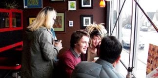 Valhalla Coffee Friends Talking