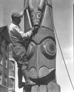 Tacoma Totem getting painted