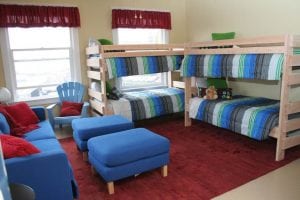 YWCA shelter room with bunk beds