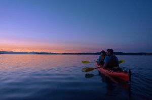 Kayak Nisqually sunset on water