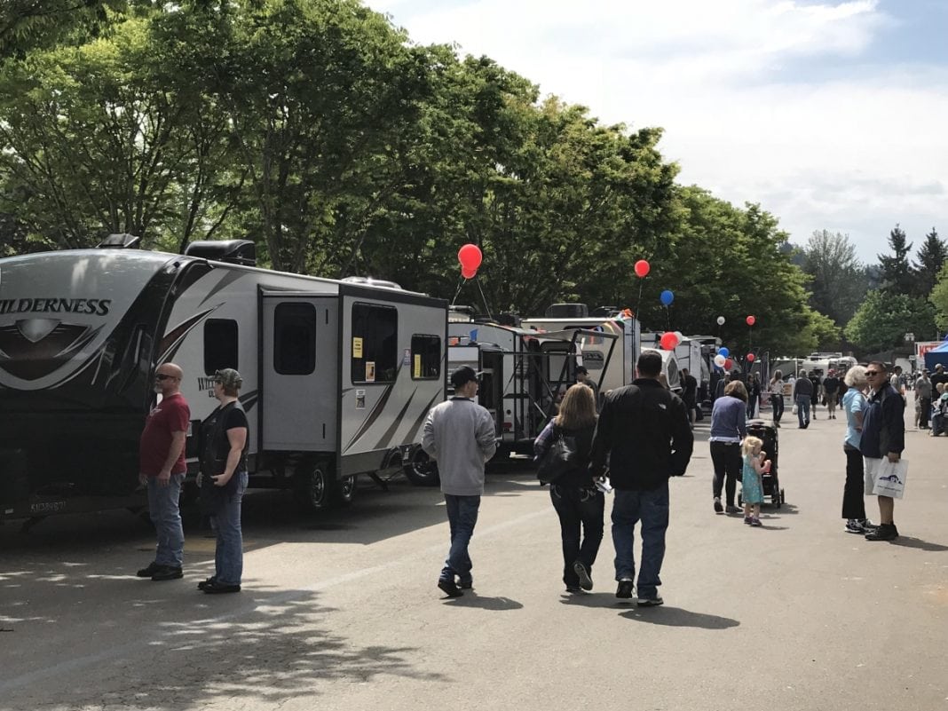 RVs on display