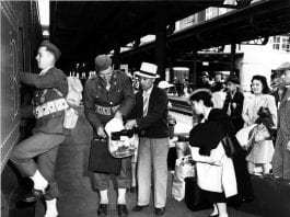Japanese departing for internment