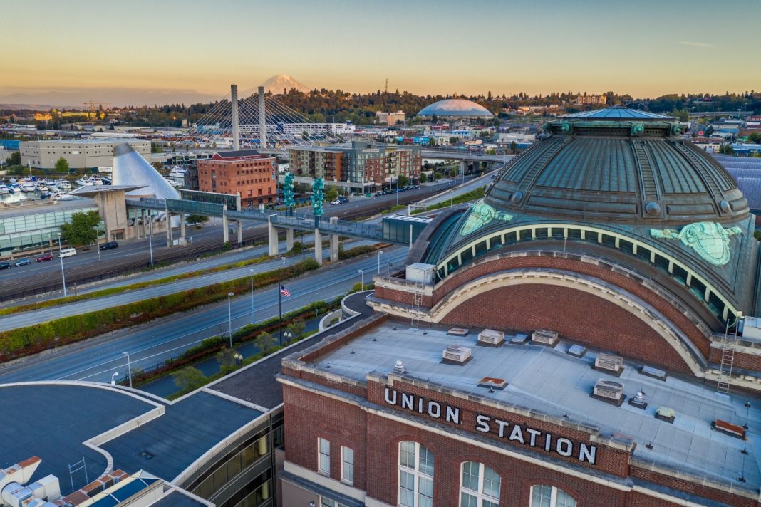 Aerial Bridge of Glass and Union Station