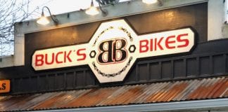 Buck's Bikes Storefront Sign