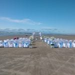 wedding grays Harbor beach wedding