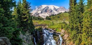 Mount Rainier waterfalls