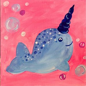 Artvana paint and sip - Kids and Family Baby Narwhal @ Dennys