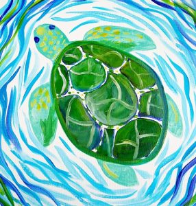 Artvana paint and sip - Kids and Family Turtle @ Manic Meatballs